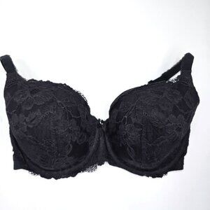 Victoria's Secret Black Lace Underwired Lined Semi Demi Buste Double Bra